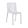 Lot de 6 chaises de jardin empilables en résine coloris blanc - Longueur 48 x Profondeur 54 x Hauteur 81 cm-1