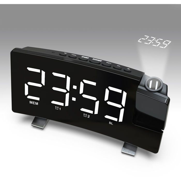 Réveil à Projection LED RGB - Horloge Numérique Avec Projecteur Rotatif 180° Et Charge USB (Or Rose Réveil à Projection LED RGB - Horloge Numérique Avec Projecteur Rotatif 180° Et Charge USB (Or Rose