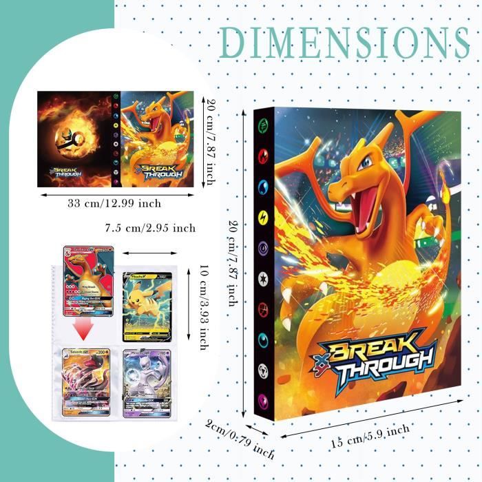 Classeur Cartes Pokémon 30 Pages - 4 Pochets Par Page - Capacité 240 Cartes - Album Collection Protecteur