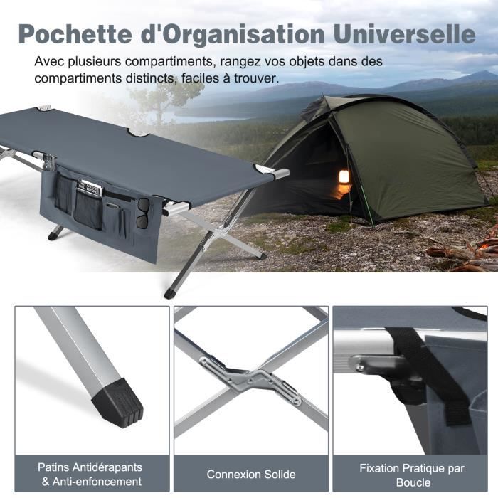 GOPLUS Lit de Camping pour 2 Personnes,Charge 300KG,Tente Pliable