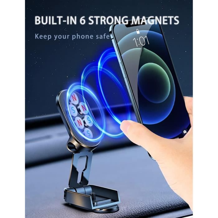 2 Supports Téléphone Magnétique 360° Universel Pour Voiture
