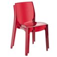 Chaise empilable - JEWEL - Rouge transparent - Adulte-2