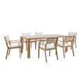 AXI Jada Salon de Jardin avec Table et Chaises en bois / beige pour 6 personnes - Salon / Meubles de jardin en aluminium / polyester-2