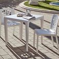 Lot de 6 chaises de jardin empilables en résine coloris blanc - Longueur 48 x Profondeur 54 x Hauteur 81 cm-2
