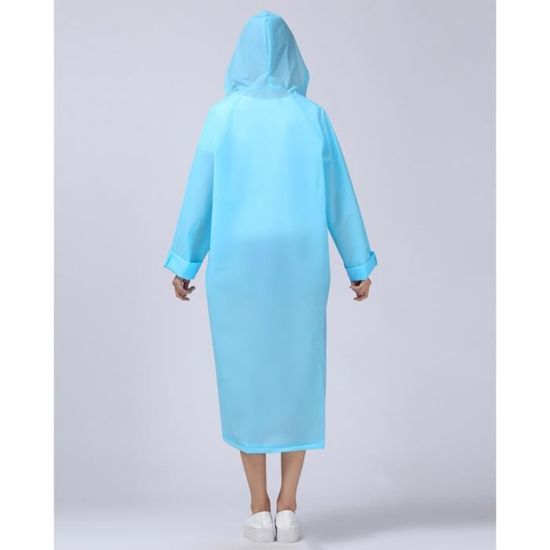 Poncho Pluie WSLCN Translucide Unisexe – Imperméable EVA – Pour Rando, Camping, Vélo – Avec Capuche Et Poches