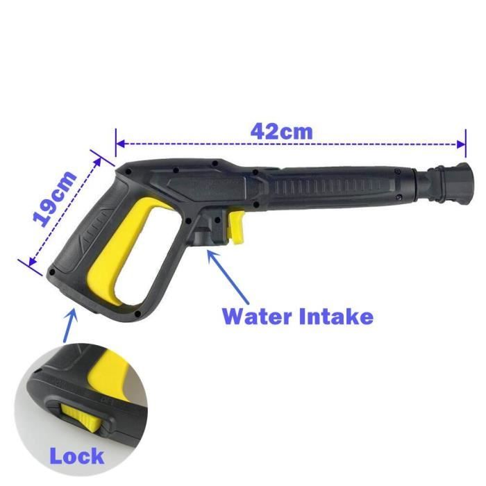 Pistolet Pulvérisateur Haute Pression Pour Karcher K2 à K7 | 150 Bar, Rallonge Incluse | Noir ABS