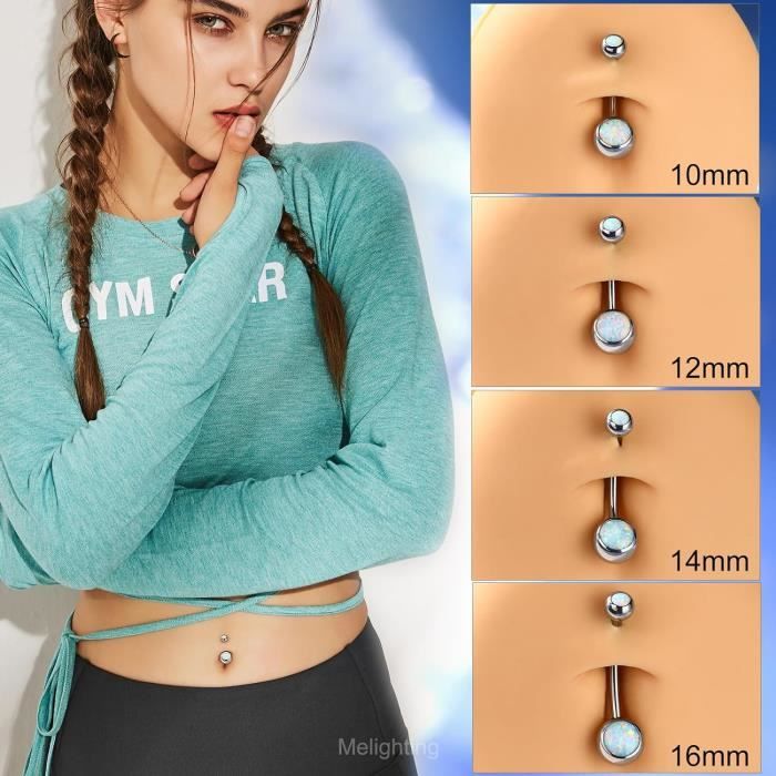 14g Anneau de Nombril En Titane Internally Threaded Belly Piercings Bar Piercing Nombril Double