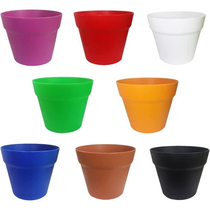 Pots De Plantes En Plastique, 16 Cm De Diamètre, Multicolores
