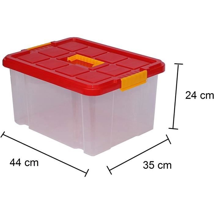 Boîte en plastique transparent avec couvercle 44 litres - ON RANGE