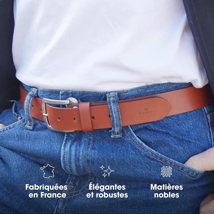 Ceinture En Cuir Véritable MADE IN GERMANY - Pour Homme & Femme - 3,8 Cm - Réglable & Classique