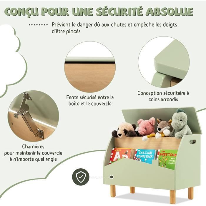 Coffre à Jouets 3 Niveaux DREAMADE 67x40x88cm Blanc - Meuble Rangement Avec Bac