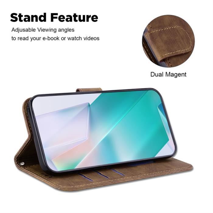 Housse Portefeuille 360° Pour Tecno Camon 19 Pro 5G - Motif Smile, Cuir Artificiel, Protection Complète, Neuve