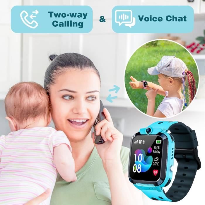 Montre Connectée Enfant Gps, Montre Gps Enfant De Sos Téléphone Cadeau  Noel, Montre Tracker Gps Enfant Anti-Perte Traqueur, [F1751]