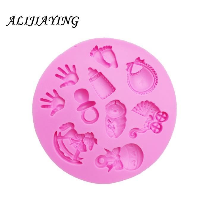 Moules En Silicone Pour Baby Shower - Lot De 2 Avec Motifs Pieds De Bébé, Biberon, Tétine, Poussette, Ours… - Pour Chocolats, Gâteaux, Bonbons