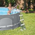 Echelle double sécurité INTEX 28076 pour piscine de 1m22 avec marches amovibles et plateforme-3