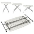 Table pliante ajustable - Table Compacte - Jardin - Pliant - Adulte - Blanc-3