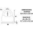 Cadenas à Combinaison - MASTER LOCK - 1520EURD - Gris - 5,9 x 6,4 x 2,6 cm-3
