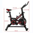 Vélo d'appartement Cardio Roue d'inertie Vélo Biking Fitness Silencieux Résistance Réglable Écran LCD Charge Max150KG-Noir-3