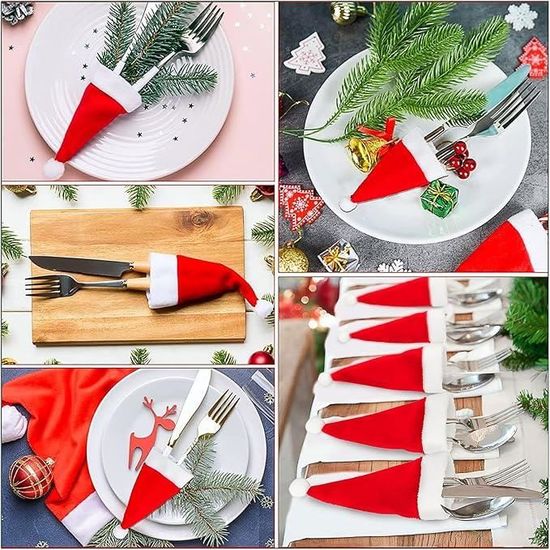 Lot De 40 Mini Bonnets De Noël – Décorations Adorables Pour Couverts, Bouteilles Et Sapin, Ambiance Festive Garantie