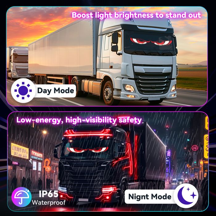 Lot De 2 Yeux LED Light Pour Camion Et Voiture - Écran