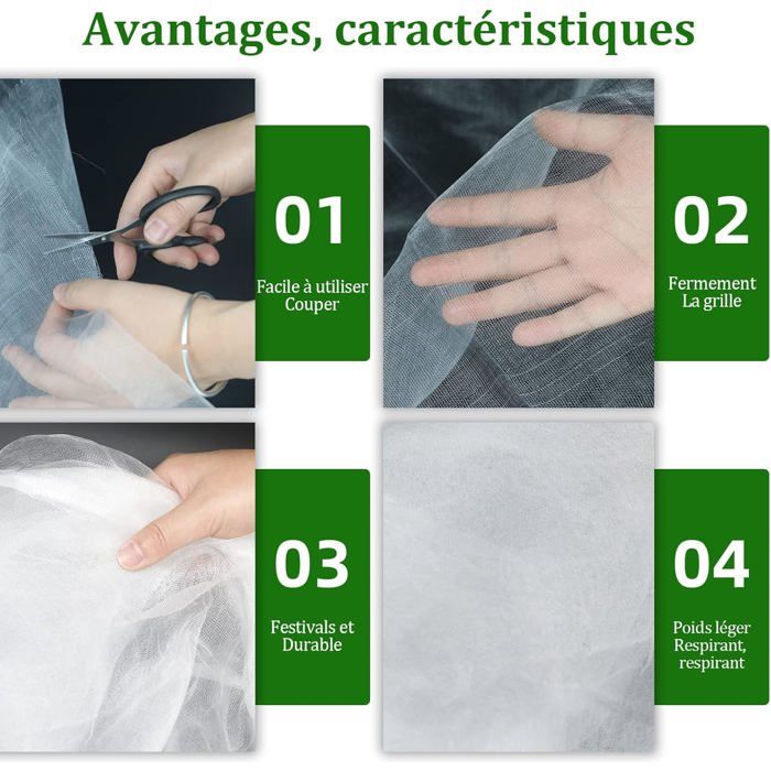 2 Filets Anti Insecte, 2.5 m x 5 m Filet de Protection Jardin, Filet ...