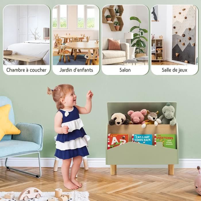 DREAMADE Armoire à Jouets pour Enfants avec 2 Compartiments Ouverts et