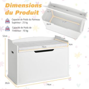Coffre à jouets Malia Chêne 107.2x50cm avec banc Vitalispa | Chêne Coffre à jouets Malia Chêne 107.2x50cm avec banc Vitalispa | Chêne