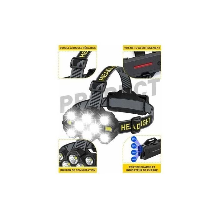 Frontale Running Super Lneuse, LED Rechargeable Par USB, IPX4, Zoom étanche Avec 4 Lampe Frontale Frontale Running Super Lneuse, LED Rechargeable Par USB, IPX4, Zoom étanche Avec 4 Lampe Frontale