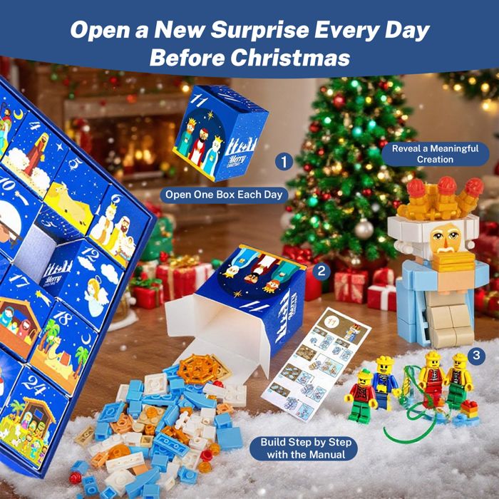 Lot De 2 Calendriers De L'Avent 2025 - 24 Jours Avec Figurines Acrylique 2D - Décoration De Noël Et Soutien émotionnel