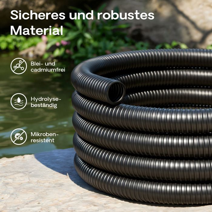 Tuyau De Bassin Souple Armé 25mm - 5 Mètres - PVC Sans Plastifiants Toxiques - Pour Pompe, Drainage, Arrosage