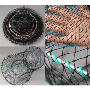Piège à Crabes Pliable Fayvosiue – Maille Nylon Double, Cadre Acier, 36 M De Corde – Eau Salée Et Douce, 30x60 Cm
