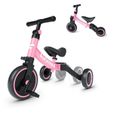 BESREY 5 en 1 Tricycle Draisienne Vélo +Pour les Bébés et Enfants de 1 à 4 ans Rose-0