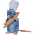 Peluche Disney 33 Cm : Rat Remy Chef De Cuisine Avec Baguette De Pain - Peluche Licence Ratatouille-0