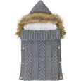 XJYDNCG Nid d'ange - Couverture de réception tricotée pour bébé - Convient pour 0-6 mois - gris 12-0