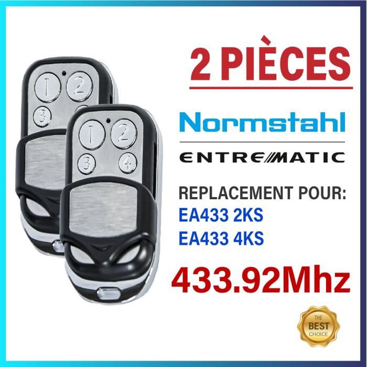 433 MHz télécommandes compatible avec porte de garage Normstahl ea433 2ks 2 HM t433 rcu433