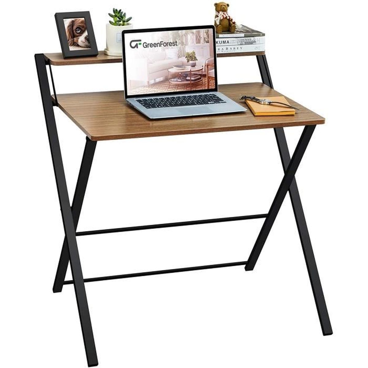 Bureau étudiant Table d’Ordinateur Pliable Moderne pour Bureau Ordinateur Portable Bureau d’écriture 80 x 74 x 45 cm 
