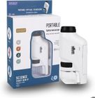 BRAND Microscope portable pour enfants 60X - 120X avec lumière LED, Eveil à la nature, Microscope de poche HD, jouet éducatif - Blanc