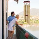 ZGKWL Grand Carillons éoliens bois métal 78cm, 6 Tubes Cloches à vent, Ornement Jardin Patio Cour Décoration Suspendue Extérieure Maison