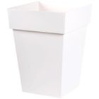 EDA PLASTIQUE EDA Pot de fleur mi-haut carré Toscane - 39 x 39 x H 53 cm - 51 L - Blanc
