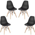 JEOBEST® LOT DE 4 CHAISES DESIGN NOIR NINA