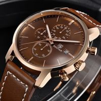 BENYAR montres à quartz pour hommes chronographe de mode montres de sport étanches en cuir montre-bracelet pour hommes d'affaires