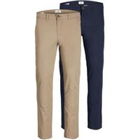 Lot de 2 pantalons Jack & Jones Marco Dave - beige/bleu navy - 32x30