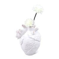 Omabeta Vases à fleurs en forme de coeur Creative Anatomique Coeur Vases Résine Sculpture En Forme De luminaire soliflore Blanc