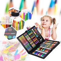 XMTECH 168PCS Kit de Dessin pour Enfant Crayons de Couleur Malette Dessin Set de Peinture avec Crayons de cire et Crayons aquarelle