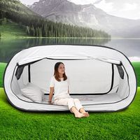 YOSOO Tente de lit d'intimité Tente de lit pliante d'extérieur, lit d'ombrage entièrement fermé pour Camping, sport camping Blanc