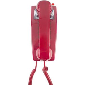 Téléphone fixe WallFon Cable Rouge : Telephone Mural Filaire Vint