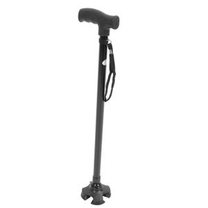 Canne De Marche Tripode ZOE Aluminium - Noire, Hauteur Réglable - Charge Max 130kg, Marquage CE - Garantie 2 Ans - Neuf Sous Blister