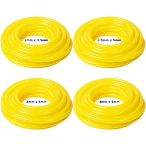3x durite essence jaune translucide : 1x 2mm x 3.5mm + 1x 2.5mm x 5mm