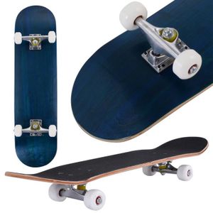 SKATEBOARD - LONGBOARD Skateboard pour Enfant avec 4 Roues 79 x 20 cm Capacité de Charge Statique 50 kg Jeux d'extérieur Bleu