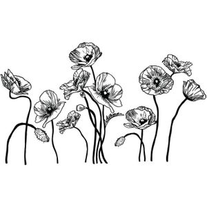 Stickers fleurs noires - Cdiscount